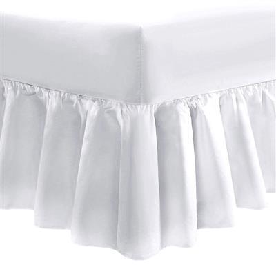 200 Thread Count Cotton Percale White Double Fitted Valance Sheets 20 PCs