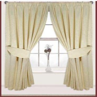 90"x 90"Jacquard Fully Lined Taped Curtain (185Gsm) 6 PCs