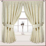 66"x 72" Jacquard Fully Lined Taped Curtain (185Gsm) 8 Pairs