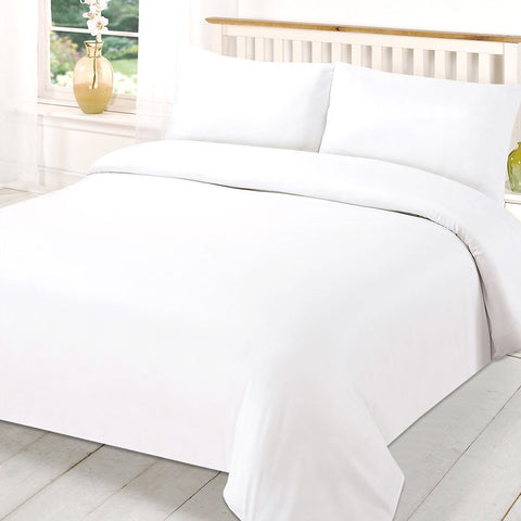 200 Thread Count 100% Cotton Percale Super King White Duvet Cover Sets 10 PCs