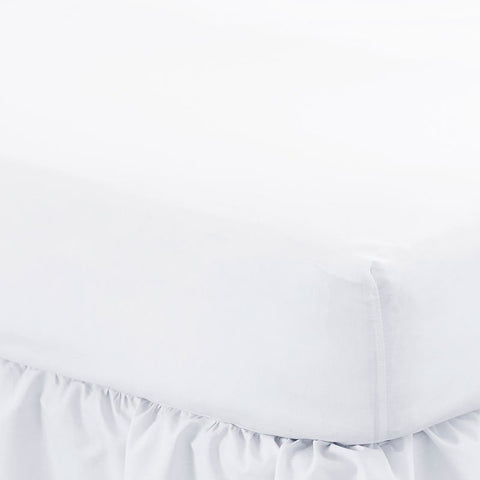 200 Thread Cotton Percale White Double Fitted Sheets 20 Pcs