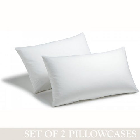 200 Threads Cotton Percale White Standard Size Pillowcases 40 Pairs